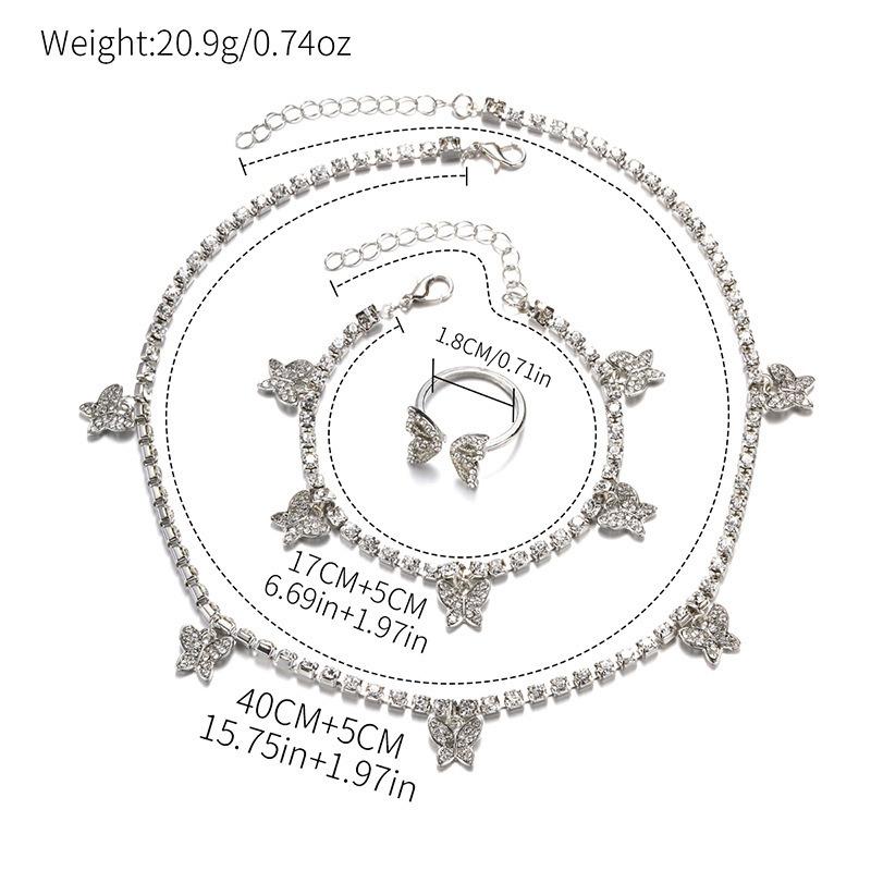 Diamond Open Ring Jewelry Fashion Butterfly Ring Women's Versatile Simple Jewelry