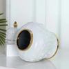 Ceramic Pot Porcelain Ginger Jar Embossed Flower Pattern Storage Tank Flower Vase Shogun Jar Home Decoration Accessories