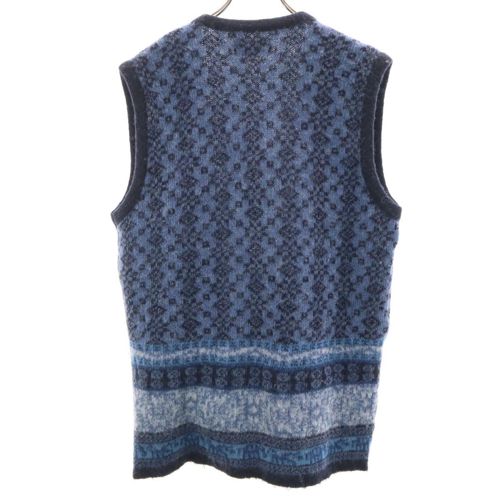 ICEWEAR 80s Vintage Icelandic Nordic Pattern Knit vest M Navy Men's Used