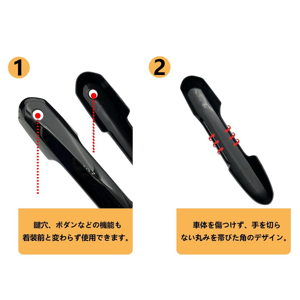 YiluGS Deurklinkhoezen voor Toyota RAV4 XA50 Custom Autodeurklink Deur Deurzijde Beschermende Zwarte Tape Serie, Ontwerp, Hoezen, Knop, Sierlijst,