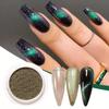 3D Katzenauge Magnetisches Pulver Chrom Glitzer Chameleon Glänzend Gel Nagellack Einreibbares Pigment Staub DIY Nageldekoration Glitzer