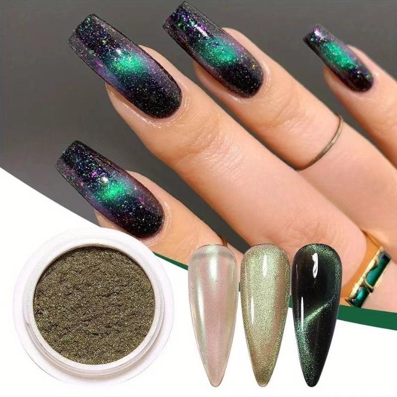3D Katzenauge Magnetisches Pulver Chrom Glitzer Chameleon Glänzend Gel Nagellack Einreibbares Pigment Staub DIY Nageldekoration Glitzer