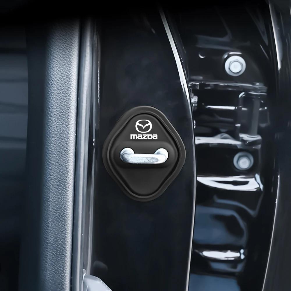2025 Hot 4pcs Silicone Door Lock Protector Silicone Door Lock Latch Cover for Mazda 3 Bk 6 Gh CX-5 CX30 MX-5 2 5 CX-3 GJ GL CX-8