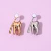 Zinc Alloy Tooth Shape Brooch Enamel Geometric Dentist Nurse Enamel Pins Backpack Badge Korean Style Clothing Accessories