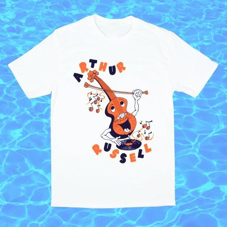 Unisex Cotton Short Sleeve Arthur Russell 'Happy Cello' T-Shirt Tee Gift Short Sleeve Size S To 5XL