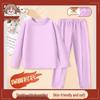 Verdicktes Langarm-Oberteil und Hose Set für Teenager-Mädchen - Warmer, gebürsteter Baselayer Pyjama