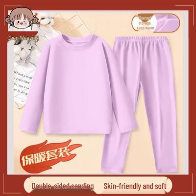 Verdicktes Langarm-Oberteil und Hose Set für Teenager-Mädchen - Warmer, gebürsteter Baselayer Pyjama