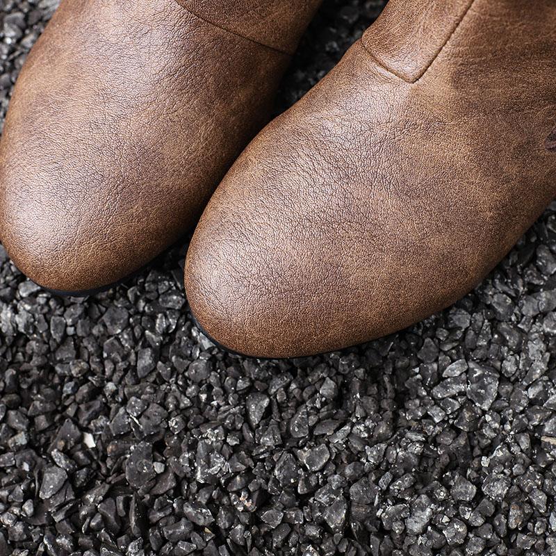 Women's Flat-bottomed Short Boots Autumn and Winter New Comfortable Large-size Casual Short Boots