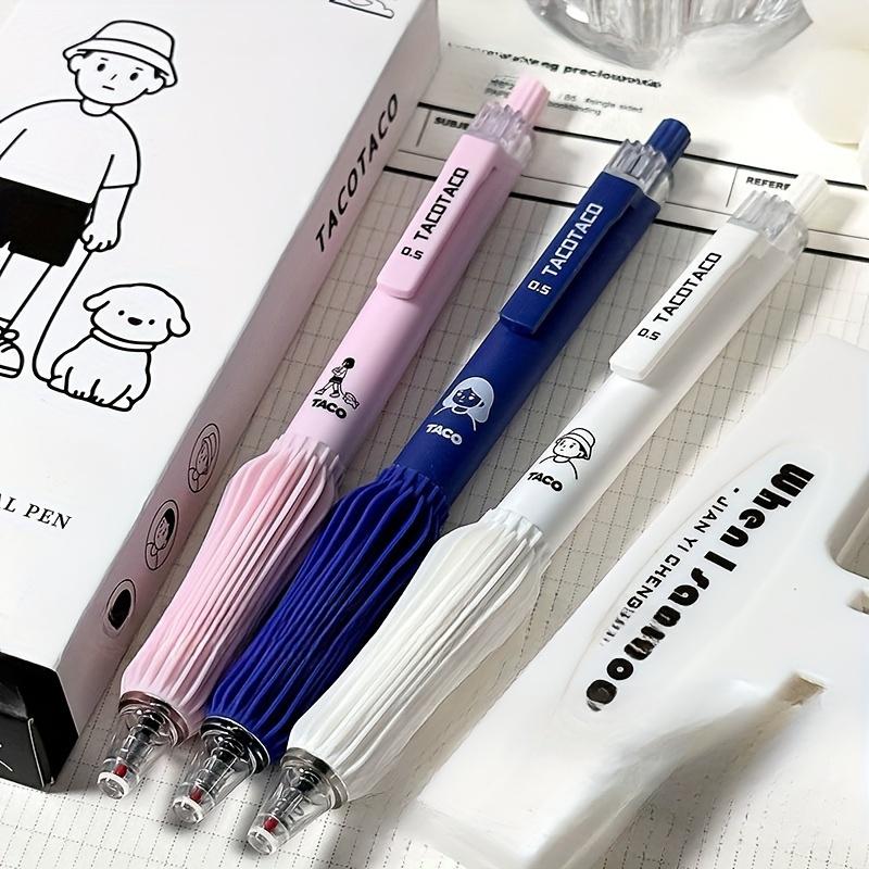 Set of 4 Adorable Retractable Gel Pens with A 0.5Mm Fine Tip, Featuring Quick-Drying Black Ink for Smooth Writing and A Comfortable Grip