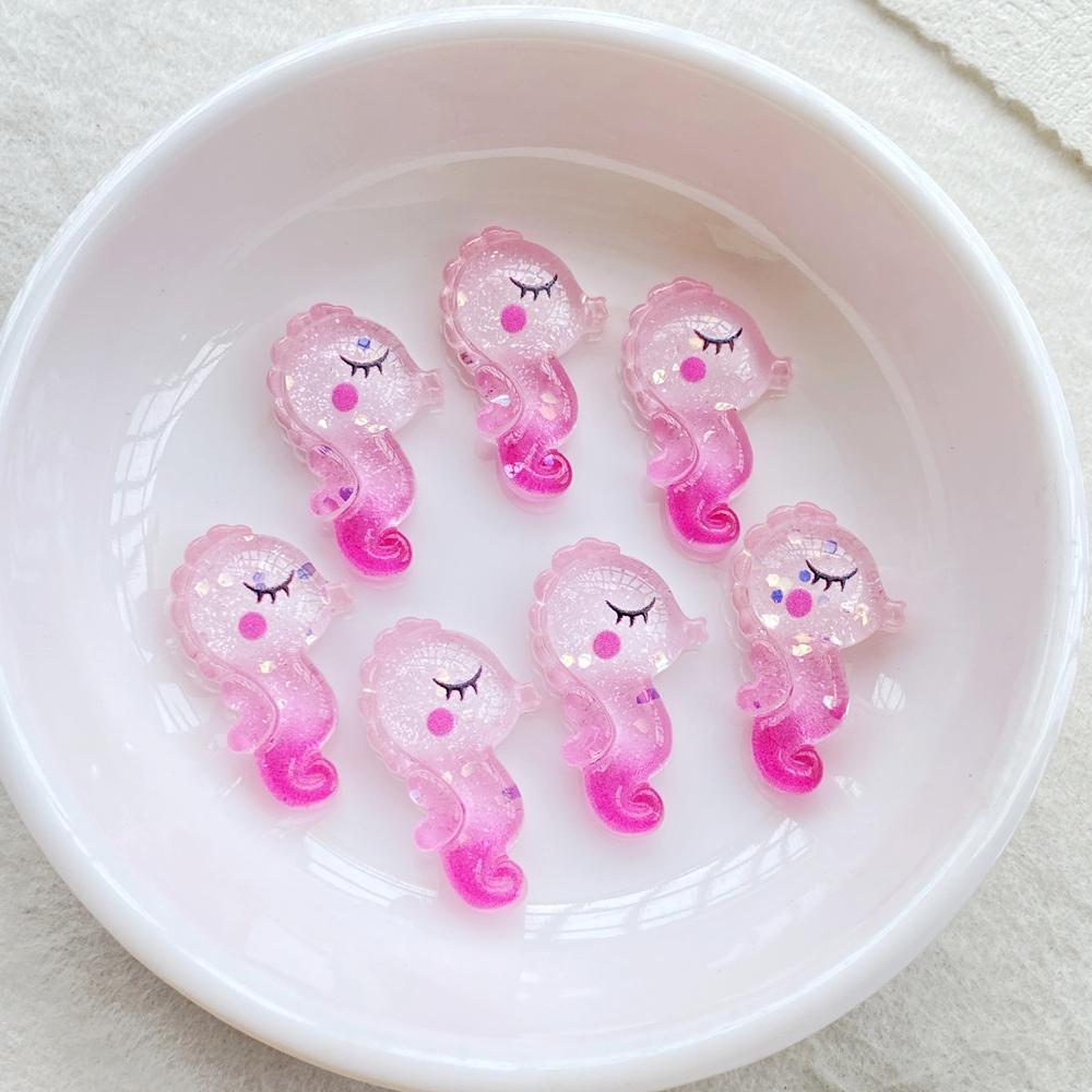 20Pcs Cute Resin Cartoon Shell, Starfish, small fish, seahorse, for Scrapbooking, Wedding Decor & DIY Jewelry Making Accessories