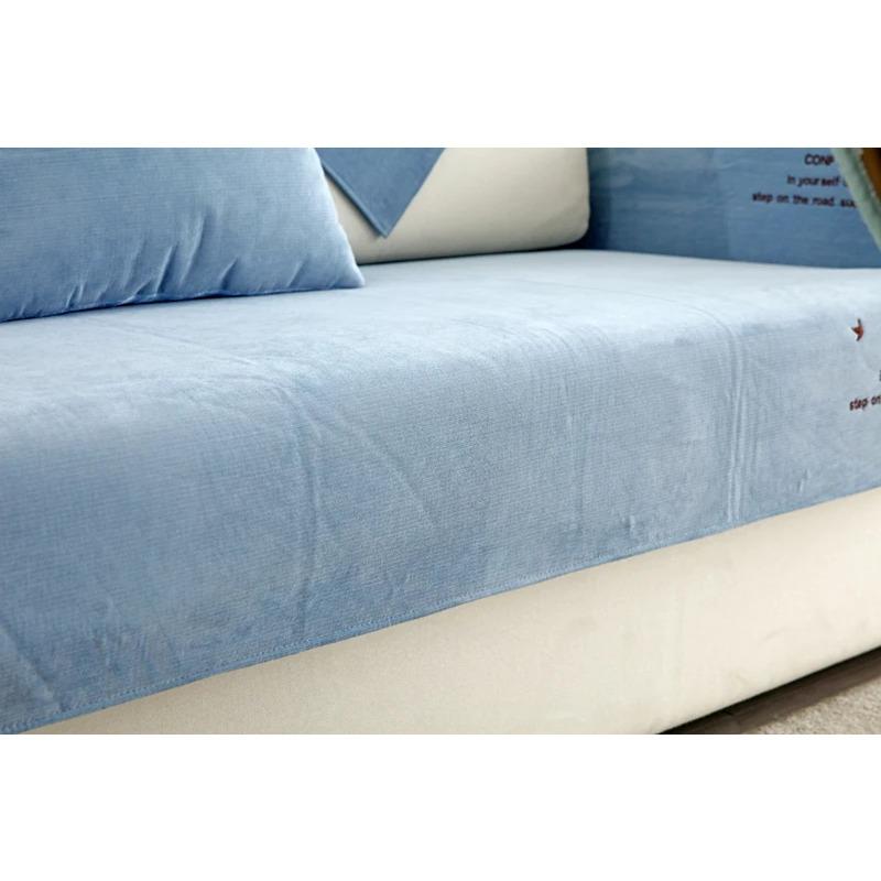 Синий серый однотонный чехол для дивана для собак и домашних животных — фото 8