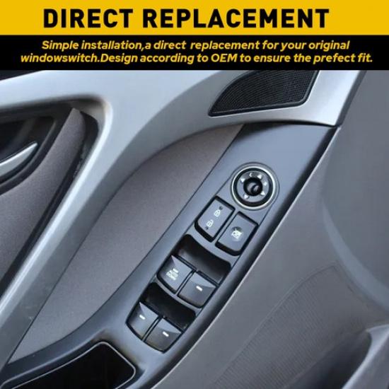 93570-3X000 New Power Switch Window BLACK For Hyundai Elantra 2011-2015