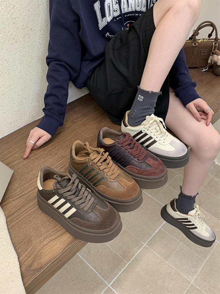 Fashion Women's Vulcanize Shoes Design Round Toe Lace Up Sports Casual Women's Sneaker Shoes Comfortable flat shoes zapatos de mujer