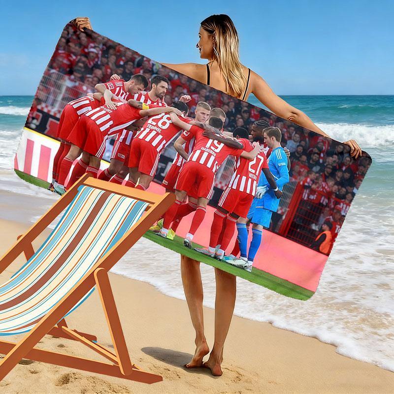 Union Berlin Spieler Print Strandtuch, Großes Weiches Schnelltrocknendes Handtuch für Strand Camping Schwimmen