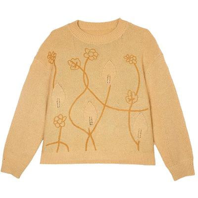 Betu Women's 2025 Autumn Embroidered Knit Sweater