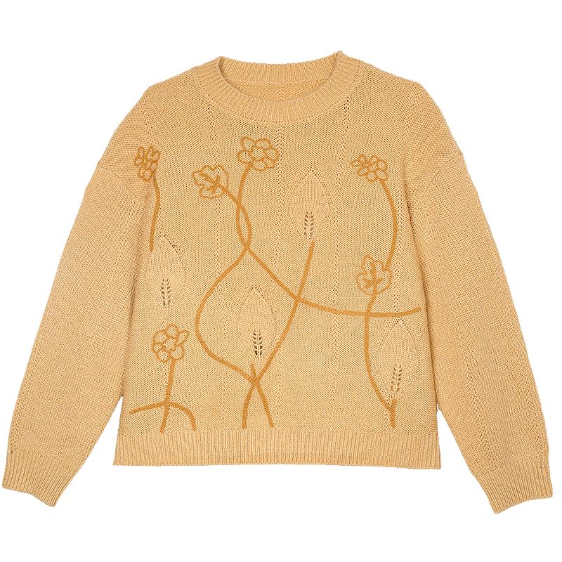 Betu Women s 2025 Autumn Embroidered Knit Sweater S