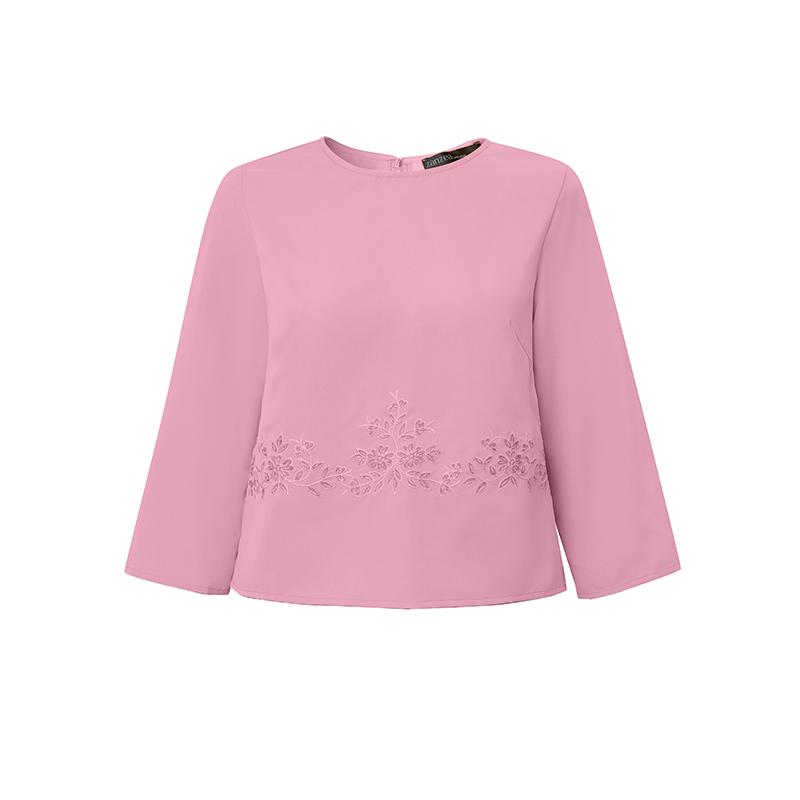 

ZANZEA Women Casual Round Neck 3/4 Sleeve Embroidery Blouse 5XL