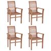 Dining Chairs Stacking 4 Pcs Solid Teak