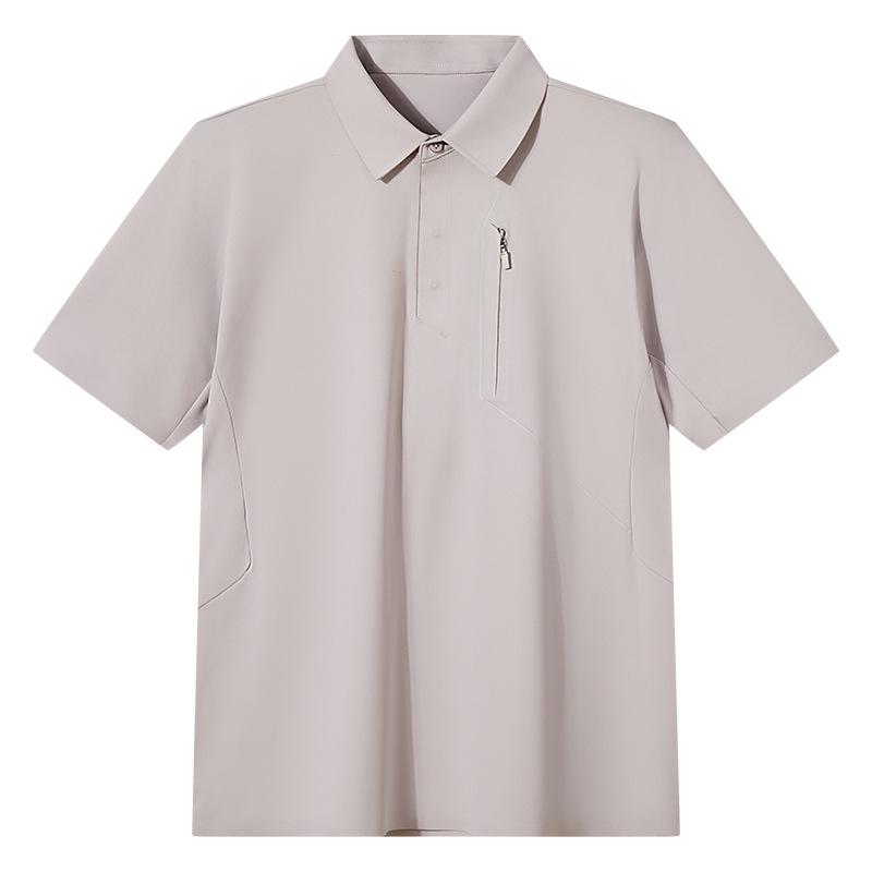 Summer Quick-Dry Polo: Ice Silk Casual, Short Sleeve Lapel Shirt for Outdoor & Golf
