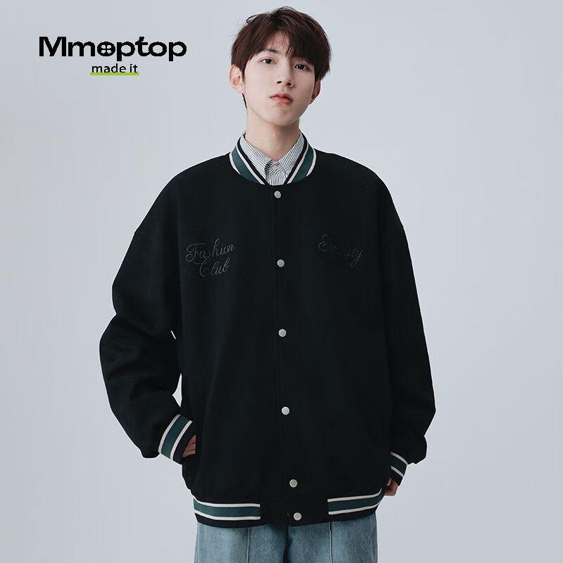 MMOPTOP Men's Suede Embroidered Baseball Jacket