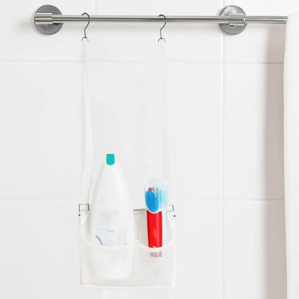Adjustable Shower Tools Organizer with Hooks Shower Draining Rack Toiletry Storage Basket  Travel