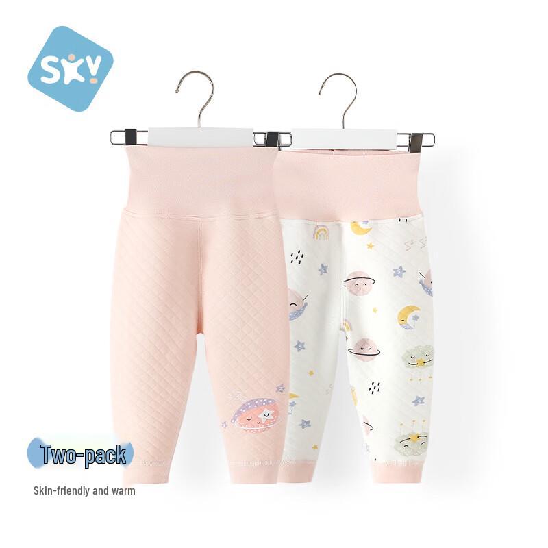 Детские утепленные брюки Shu Bei Yi на флисовой подкладке с высокой талией (2-Pack) 120