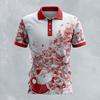 Polo Manches Courtes Imprimé 3D Père Noël Mode Revers Bouton Chemise de Sport Décontracté Vacances Vêtements Surdimensionnés