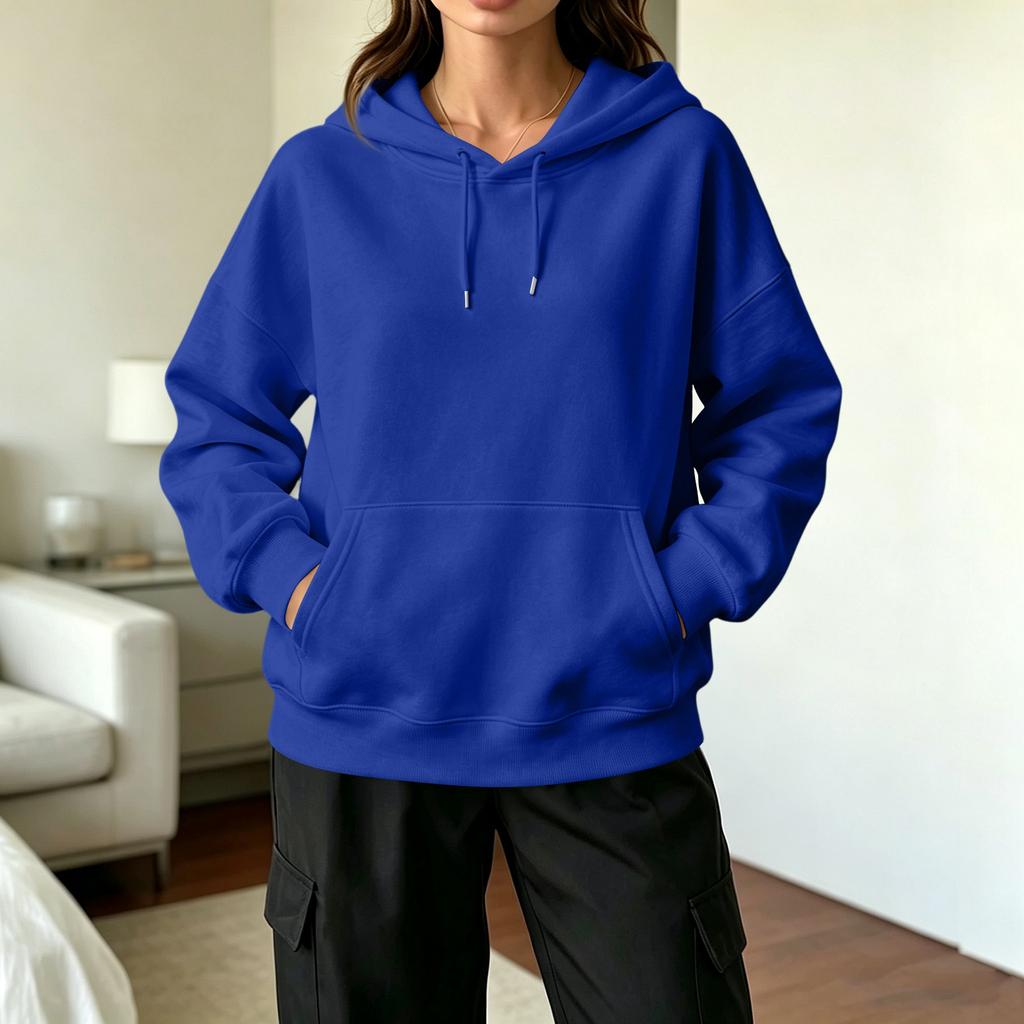 Women's Casual Drawstring Hoodie with Pockets for Everyday Wear