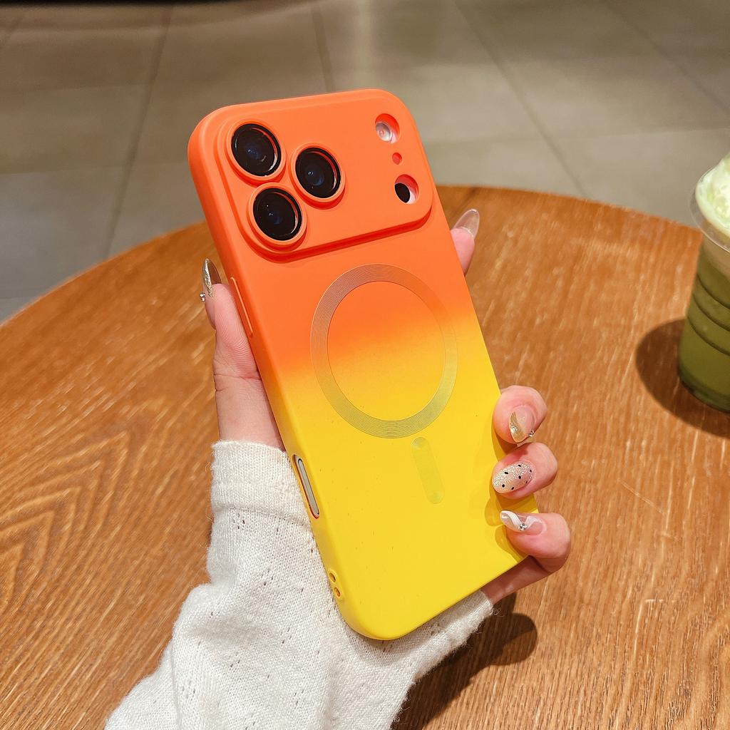 Two-color Gradual Change Magnetic Attraction Is Suitable for iPhone17promax All-inclusive Anti-drop Apple 16 with Its Own Lens Film Protective Cover