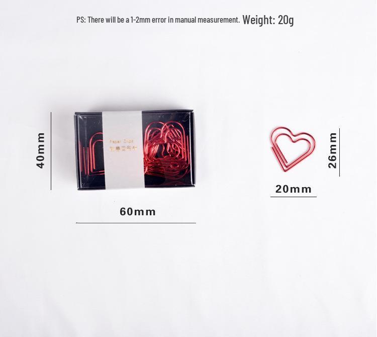 Red Heart & Cherry Blossom Cartoon Paperclips, 12-Pack