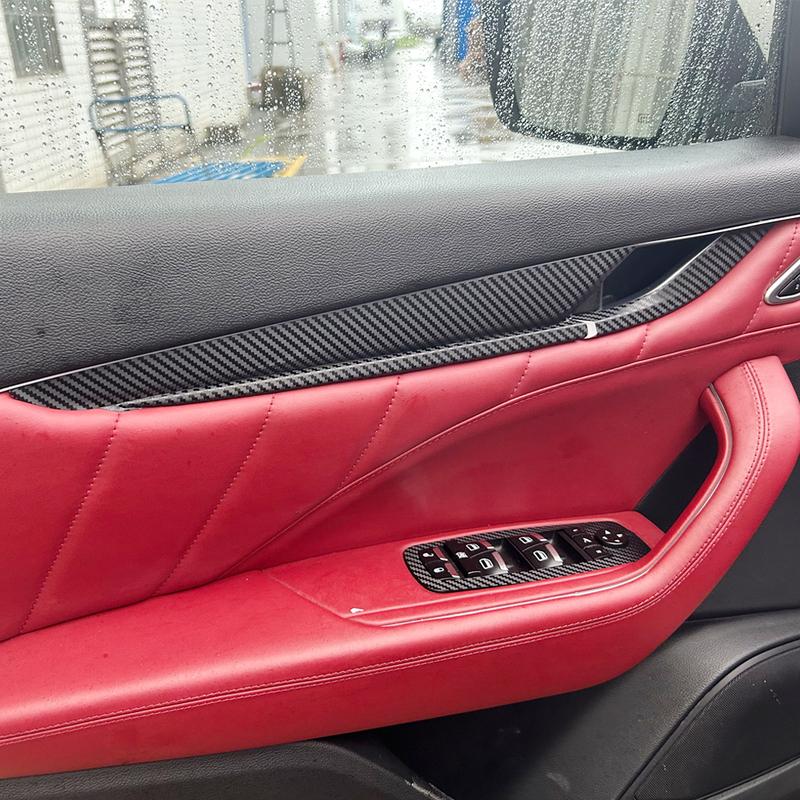 For Maserati Levante 2016- Car-Styling 3D/5D Carbon Fiber Car Interior Center Console Color Molding Sticker Decals Parts