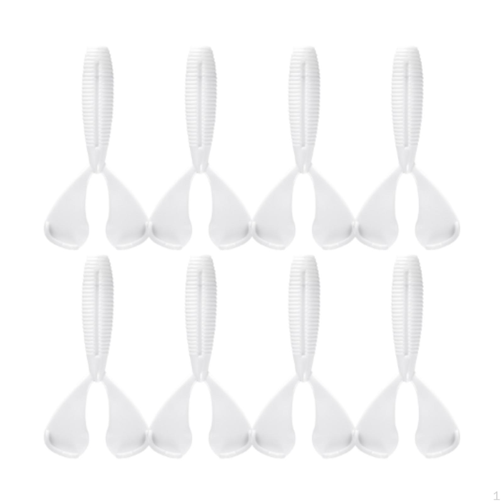 

8 Pieces Bite Baits Swimbaits Paddle Length 6cm Weight 2.3G Fishing Lovers Gift Grub Lure milky white