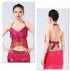 Yousheng Women Sparkling Sequin Tops Belly Dance Fringe Costume Glitter Factor Party Sparkling Tops Festival Attire Carnival Outfit