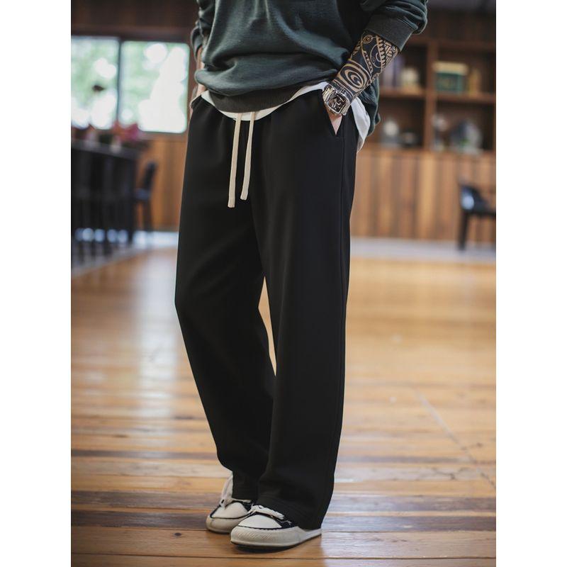 American Retro Heavy Fleece-Lined Thickened Sweatpants for Men, Winter Knit Pants, Export Men's Casual Long Pants
