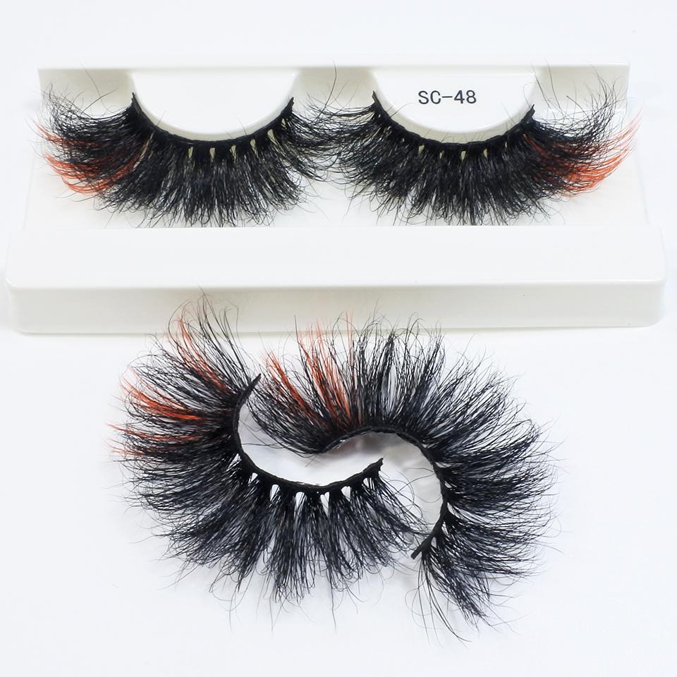 25mm Mink Eyelashes Newest Colored Lashes Dramatic Party Long Volume 3d Eyelashes Supplies Makeup False Eyelashes