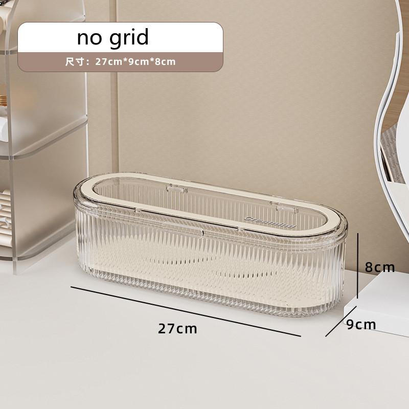 1pc Transparent Makeup Brush Organizer with Lid Cosmetic Brush Storage Box Dustproof Holder for Home Kitchen Chopsticks