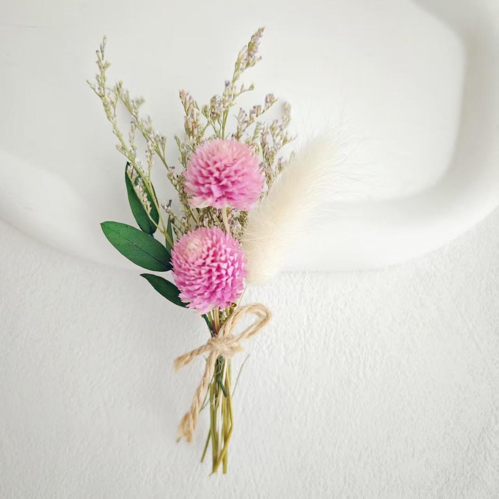 Dried Flower Mini Bouquet Bridal Bridesmaid Wedding Boutonniere Gift Box Decor DIY Material Kit Home Decor