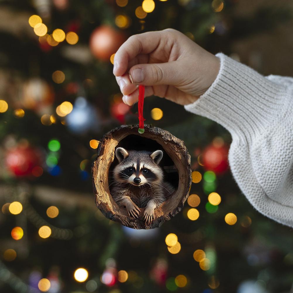 Adornos Navideños Acrílico Dibujos Animados Bosque Acrílico Adornos Navideños Decoración de Temporada para Árbol Techo Patrón Lindo Recuerdo