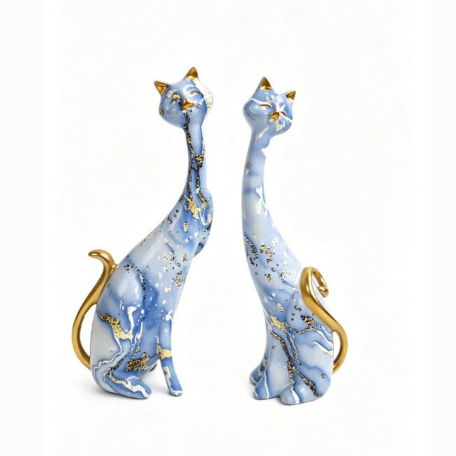 Europäische abstrakte Katzenstatue: Ölgemälde Harzdeko für Schlafzimmer oder Eingang - Kreatives Weihnachtsgeschenk