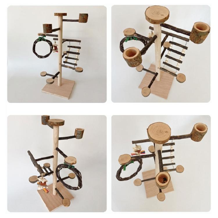  Bird Swing Toy Bird Cage Climbing Ladder Standing Perches Bird Playstand Toy