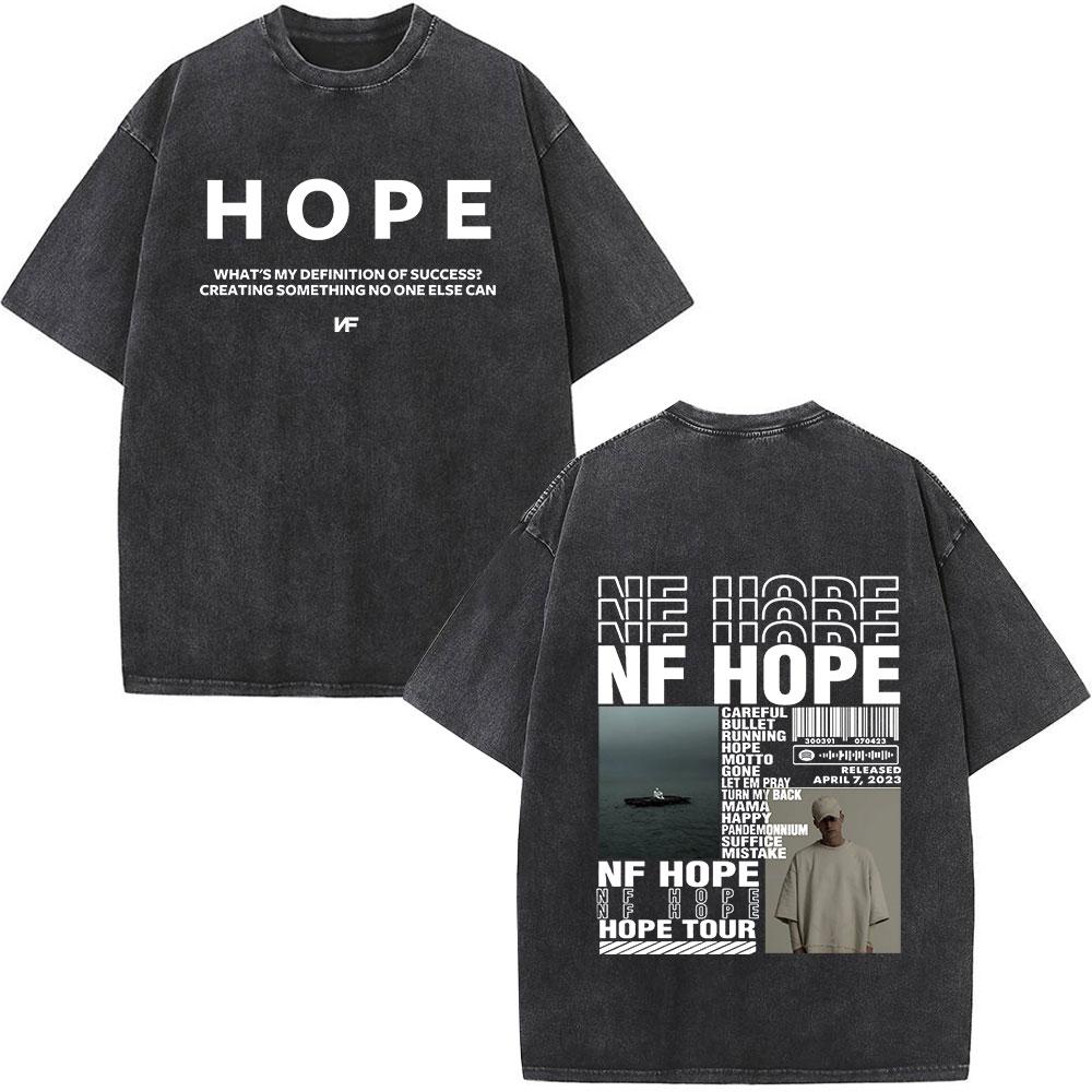 Rapper Nf Hope Tour Maglietta Uomo Moda Hip Hop Vintage Lavata Manica Corta T-shirt Cotone Casual Oversize T-shirt Regalo per Fan