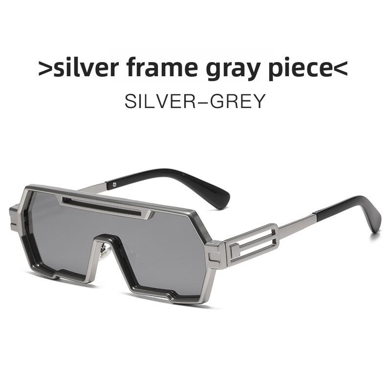 Cyberpunk Square Sunglasses With Metal Frame Uv400 For Cycling And Travel