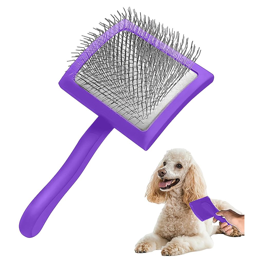 Large Medium Dog Grooming Brush Steel Pin Slicker Comb Pet Hair Removal Tool for Shedding and Matting Control with Comfortable Handle
