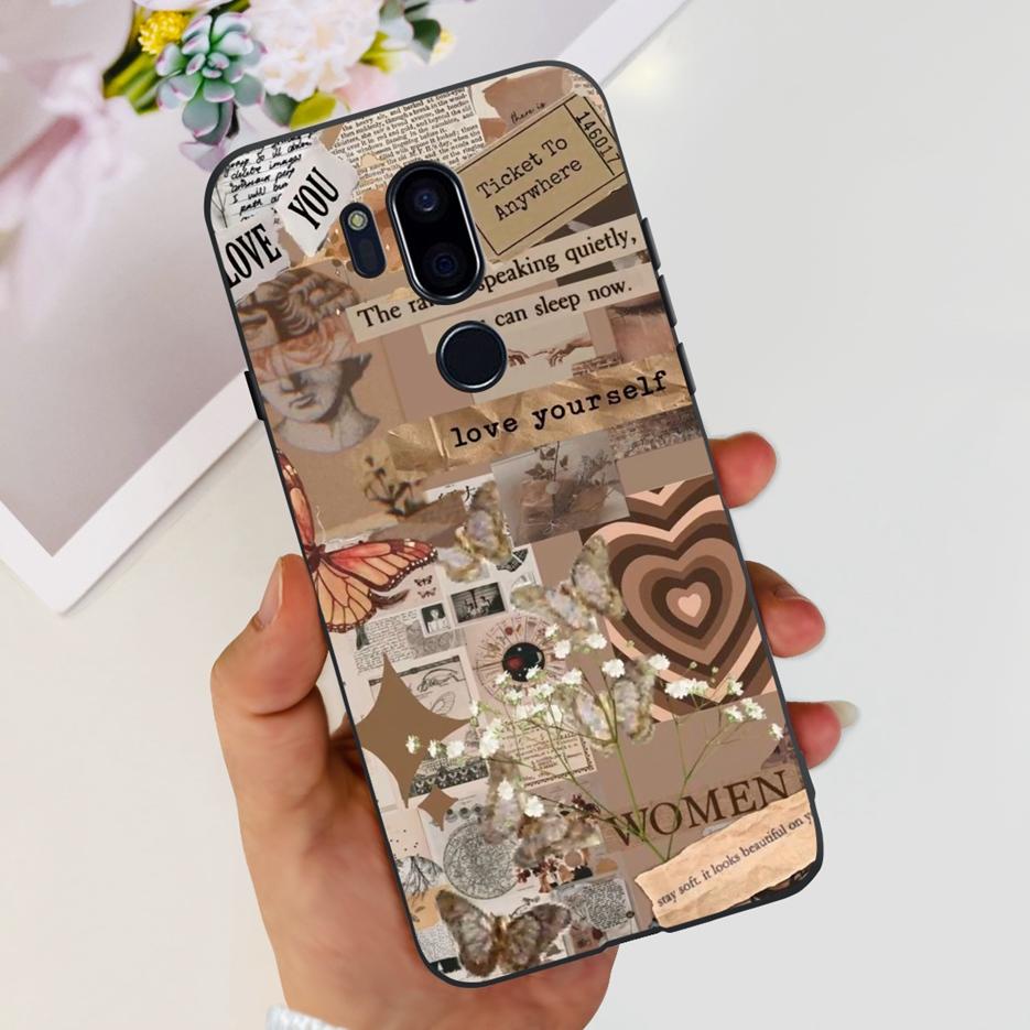 Para LG G7 thinQ Funda G710EM LM-G710 G710 Cubierta Pintada de Lujo Fundas de Teléfono de Silicona Suave Para LG G7 ThinQ Cubiertas Traseras 6.1'' Parachoques