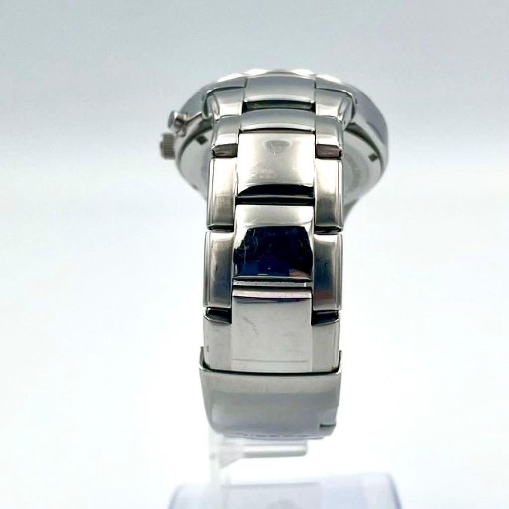 Used 901 Rare New Battery FOSSIL Big Chick Hiragana Dial Ana-Digi Watch Quartz Men's Silver Working