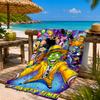 The Masked Green Man Beach Towel Microfiber Beach Towel, Lightweight and Quick-Dry, for Summer Travel, Swimming Pool Fan Birthday Gift