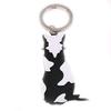 Laporte Bag Charm Keychain, Sitting Cat, Acrylic, Cute, Plastic, Lightweight, Stylish, Pop, Colorful, Black and White
