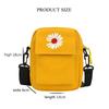 Women's Single Shoulder Bag Fashion Solid Color Casual Handbag Outdoor Daisy Canvas Handbag Zipper Cross-body Bag Messenger Bag