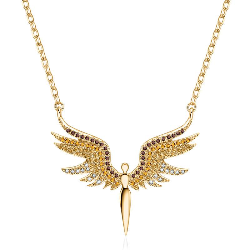 Beautiful Steel Titanium Angel Wings Necklace For Women Perfect For Gifts Travel