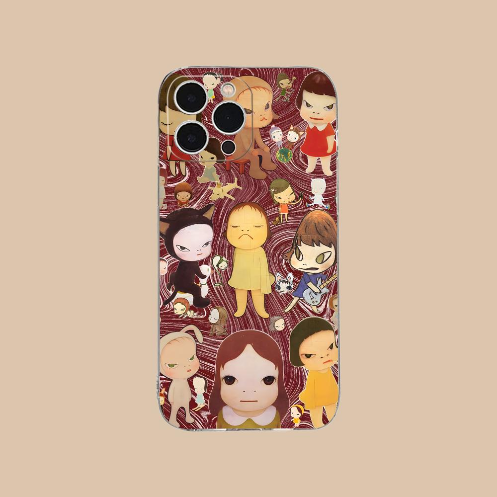 Anime Yoshitomo Nara Phone Case for iPhone 17 16 15 14 13 12 11 X XR XS Air Pro Max Plus Mini Clear Colorful Cover Luxury Pretty